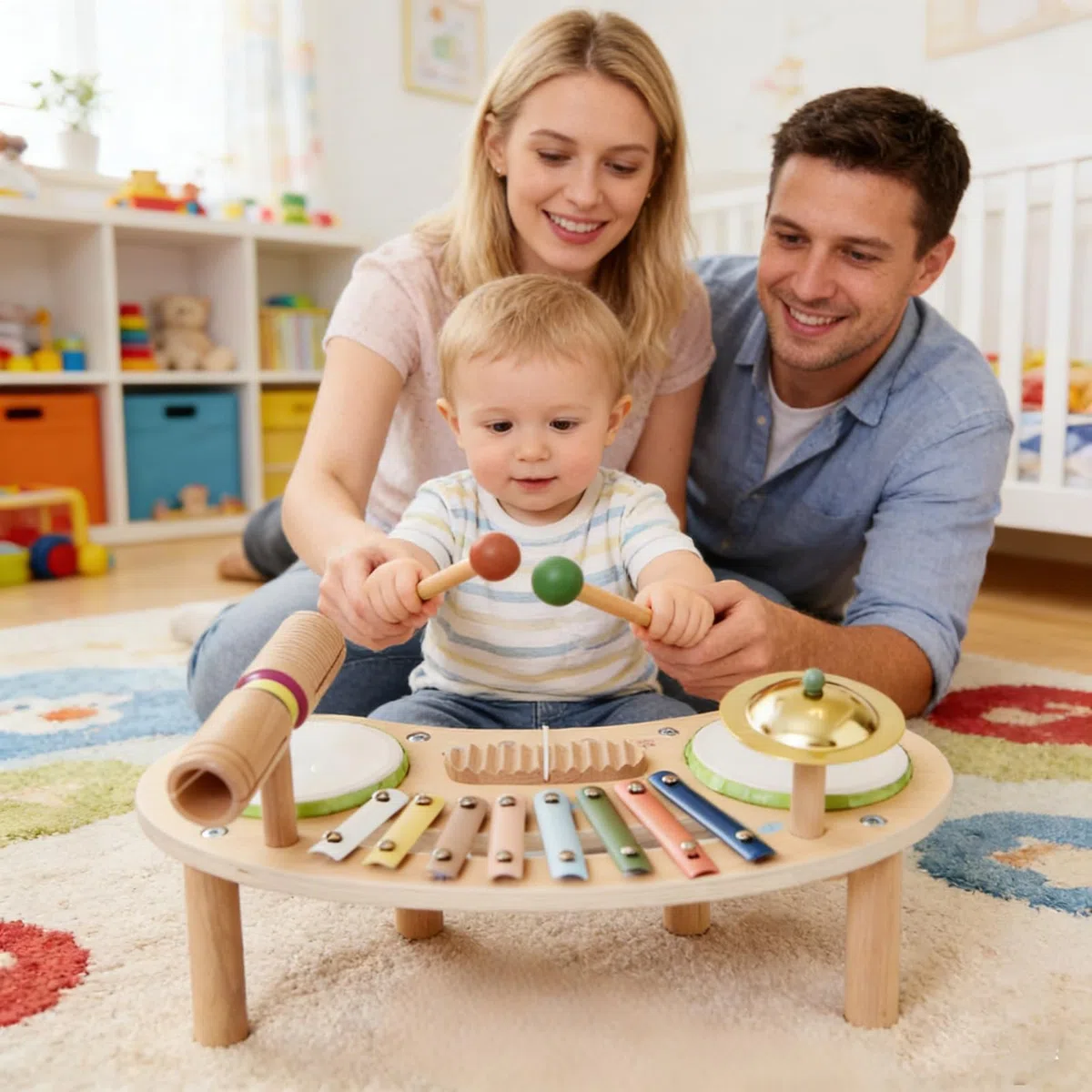 Batterie Enfant 7-en-1 Xylophone Enfant bois