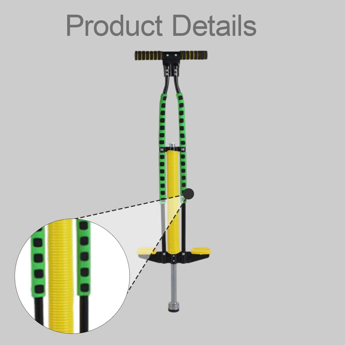 Colcolo Accessoire pour bâton sauteur : poignée facile, revêtement en mousse, jouet d'exercice actif pour l'extérieur, idéal pour les débutants et, Vert