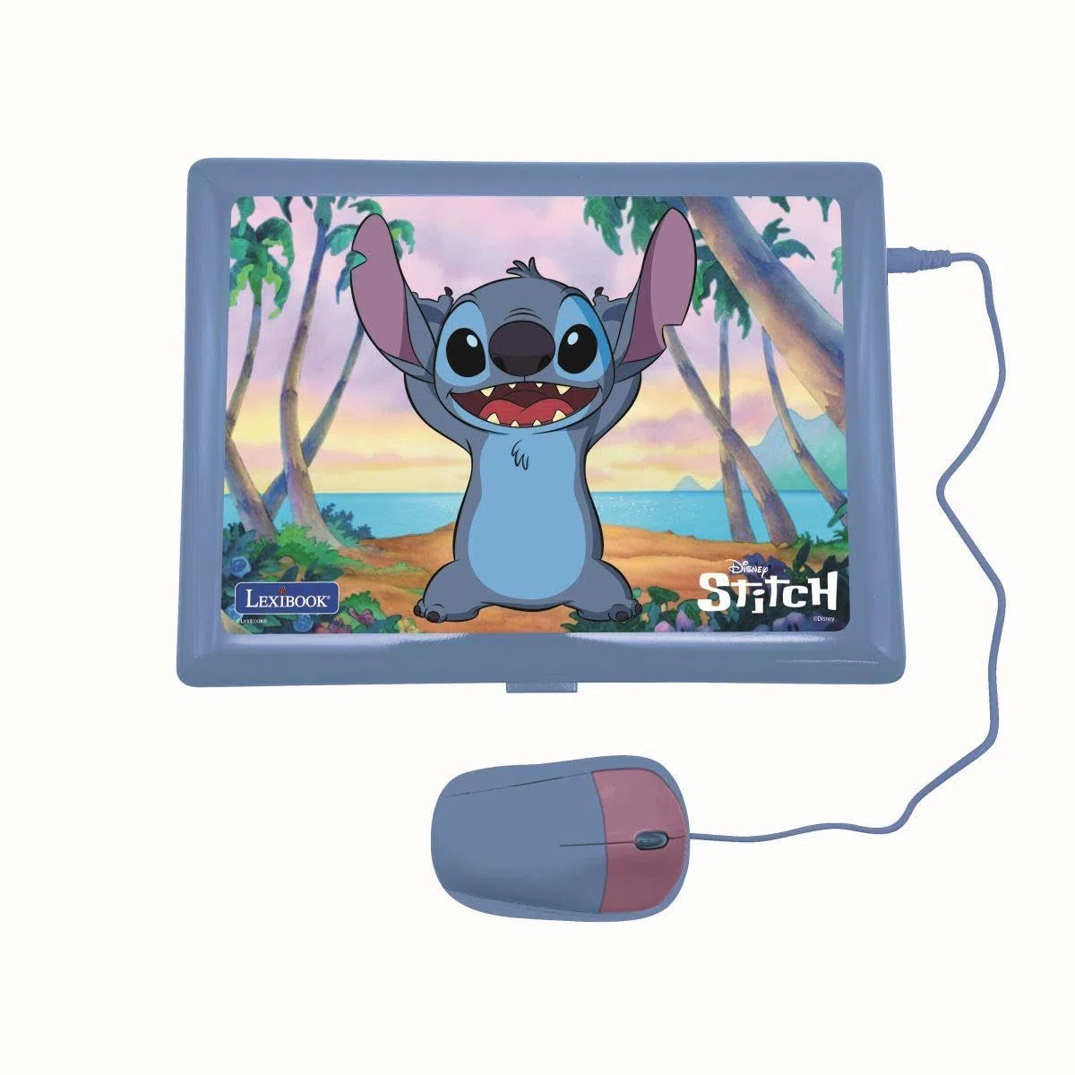 Lexibook, Disney Stitch JC598Di2LXB Ordinateur Portable éducatif bilingue Anglais/Espagnol, 124 activités de Langue, écriture, mathématiques, logique, Musique et Jeux pour Enfants