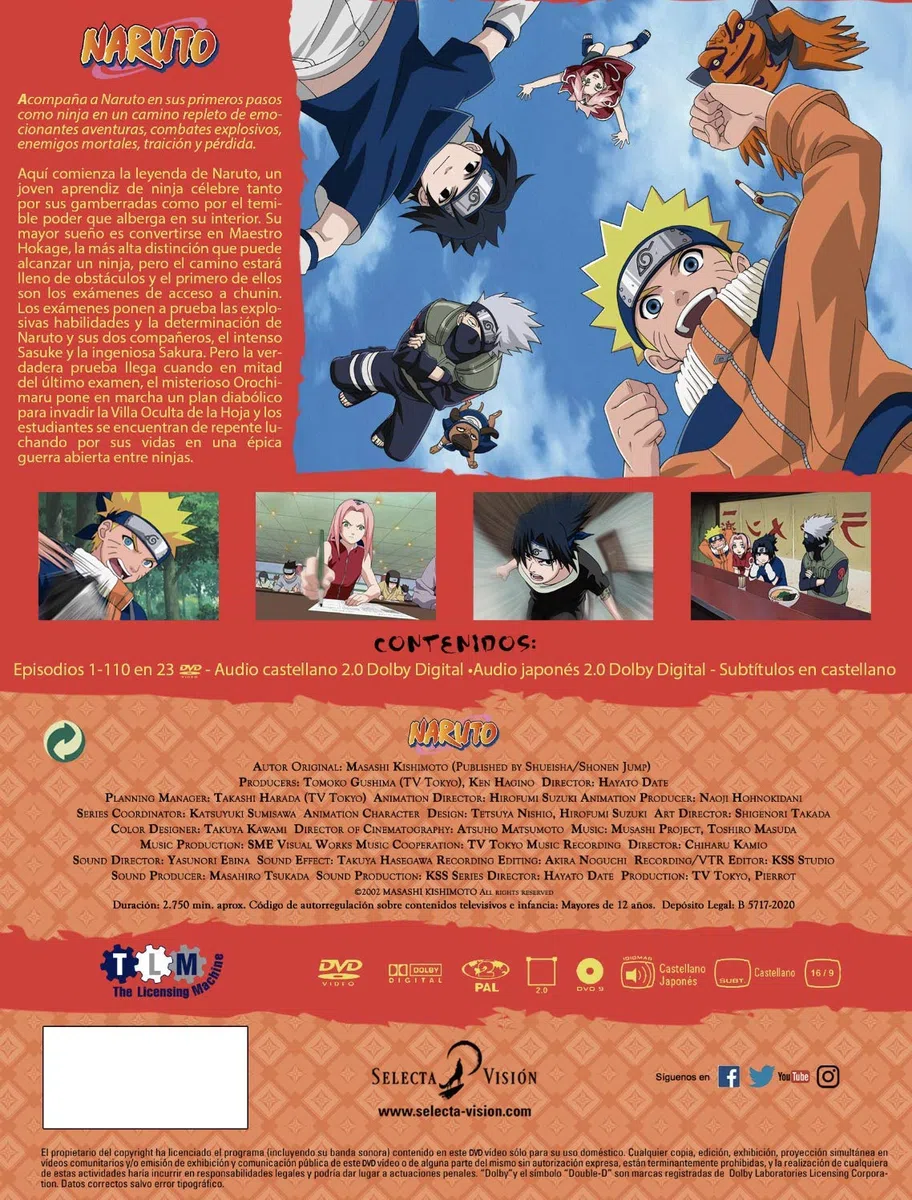 Naruto Box 1. Episodios 1 a 110 - DVD