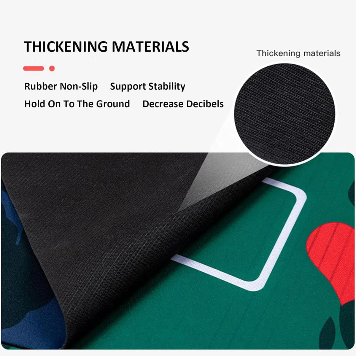 MRKU Tapis de Poker Texas, Nappe Pliable avec 10 Joueurs, Caoutchouc antidérapant, Lavable, 180 x 90 cm, Housse de Table en Feutre pour Jeux, Blackjack