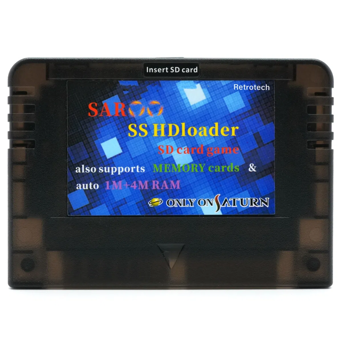 Retrotech Only on Saturn Saroo HD Loader 520 Jeux en 1 Chariot Flash 256 Go - Noir Transparent