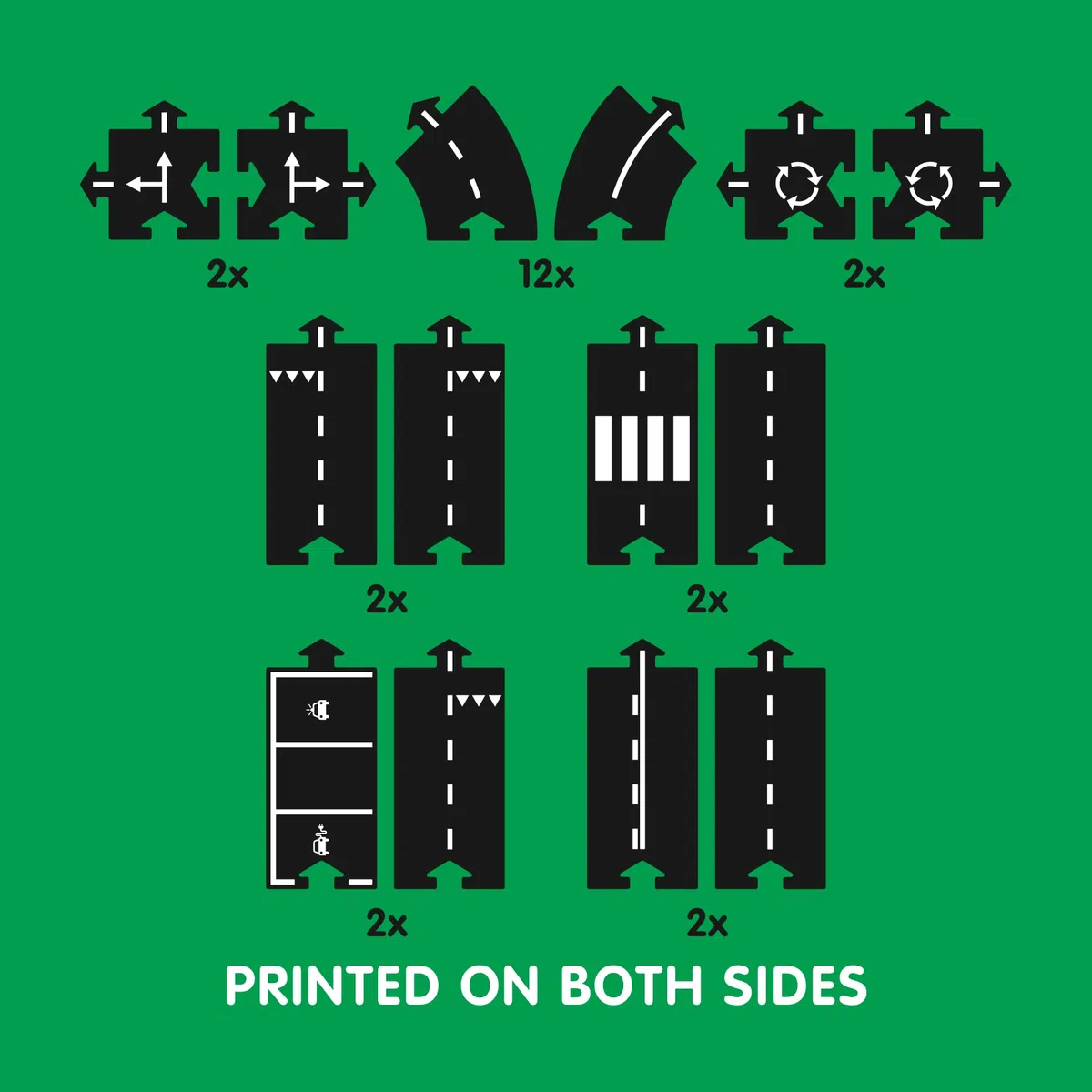 Waytoplay Circuit Highway de 24 pièces pour Petites Voitures - Circuit Flexible, Durable et étanche - Circuit de Voiture à Assembler de 3,8 mètres - Fabriqué aux Pays-Bas