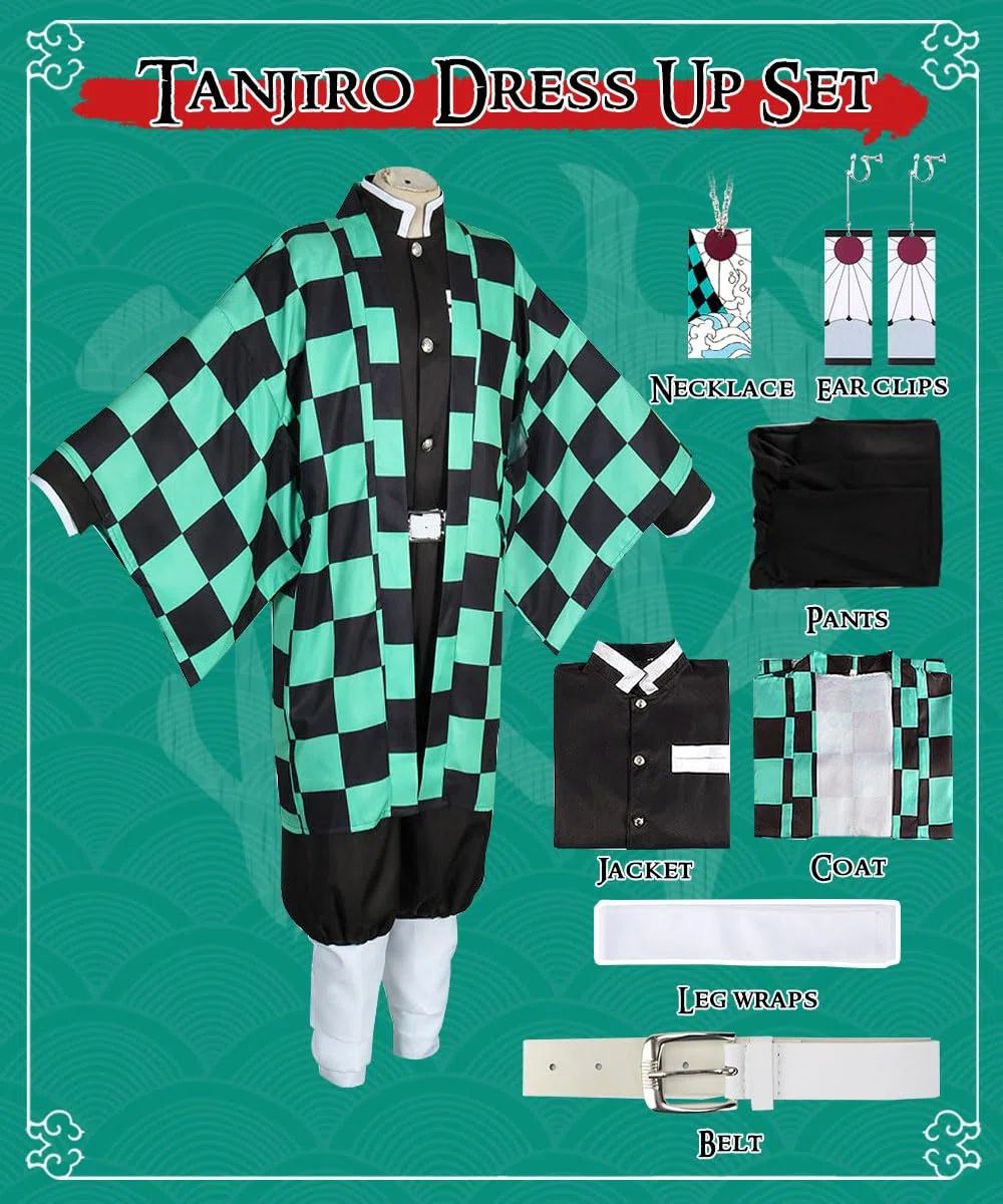 Cosplay Nezuko Tanjirou, Déguisement Kamado Nezuko Tanjirou Kochou Shinobu Mitsuri, Cadeau pour Enfants Adulte, Ensemble de Cape Kimono pour Carnaval Halloween