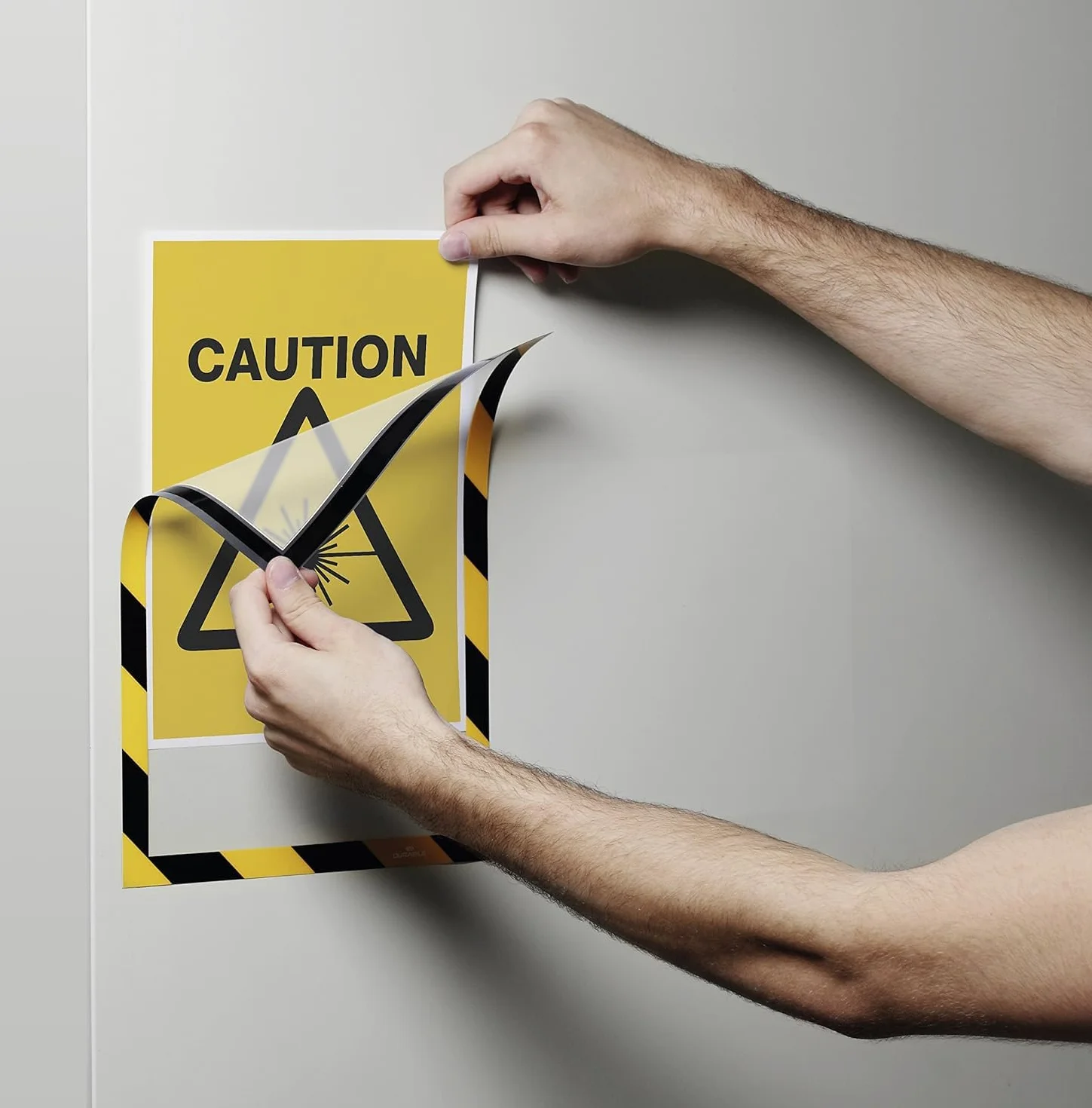 Durable Duraframe Magnetic Security Cadre d'Affichage Sécurité Aimanté Bicolore Jaune/Noir Lot de 5