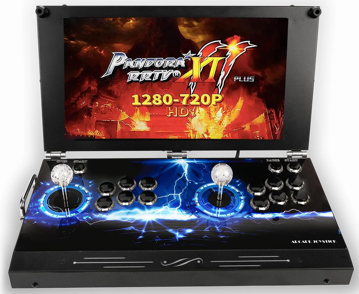 Console de jeu d'arcade portable 30 000 en 1 écran HD 17,5 pouces double joueurs Pandoras Box 80S, machine de jeu vidéo rétro recherche/cache/enregistrement/chargement/pause de jeux