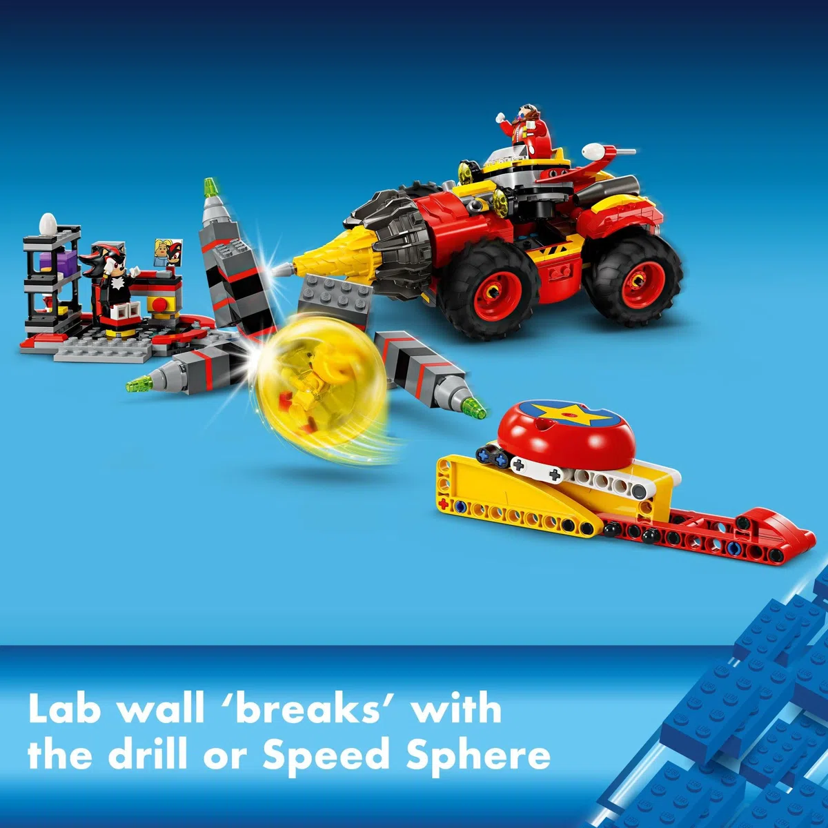 Lego Sonic The Hedgehog : Super Sonic vs. Egg Drillster Jouet de Jeu avec Ombre et Dr. Eggman, Jeu de Construction Super sonique pour garçons et Filles à partir de 8 Ans, 76999