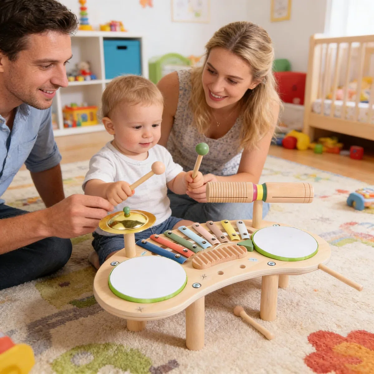 Batterie Enfant 7-en-1 Xylophone Enfant bois