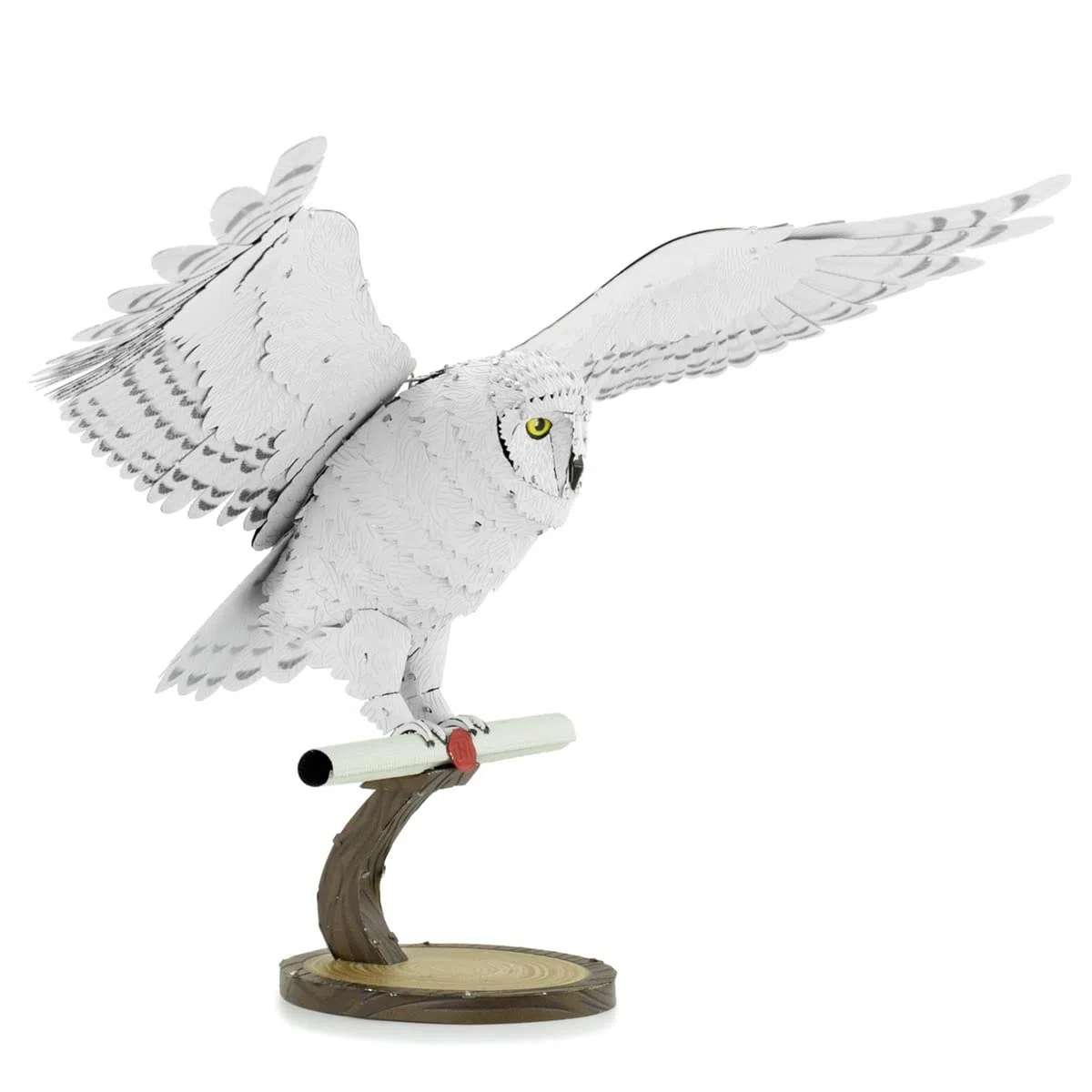 Metal Earth Fascinations PS2007 Kit de construction 3D en métal, motif de chouette dans la neige, Hedwig, découpé au laser, puzzle 3D, à monter soi-même, avec 2,5 cartes métalliques, à partir de 14