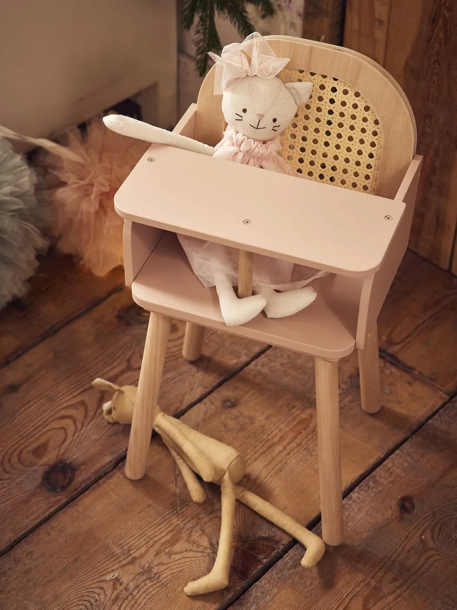 VERTBAUDET Chaise Haute en cannage et Bois Multicolore TU