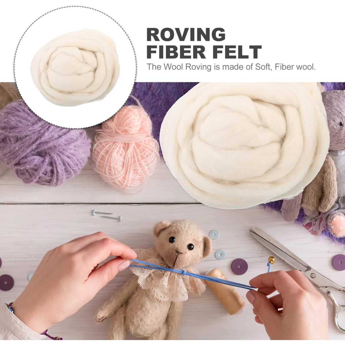 Lot De 2 Laines À Feutrer 200 G Fibres Naturelles Kit De Feutrage À Laiguille