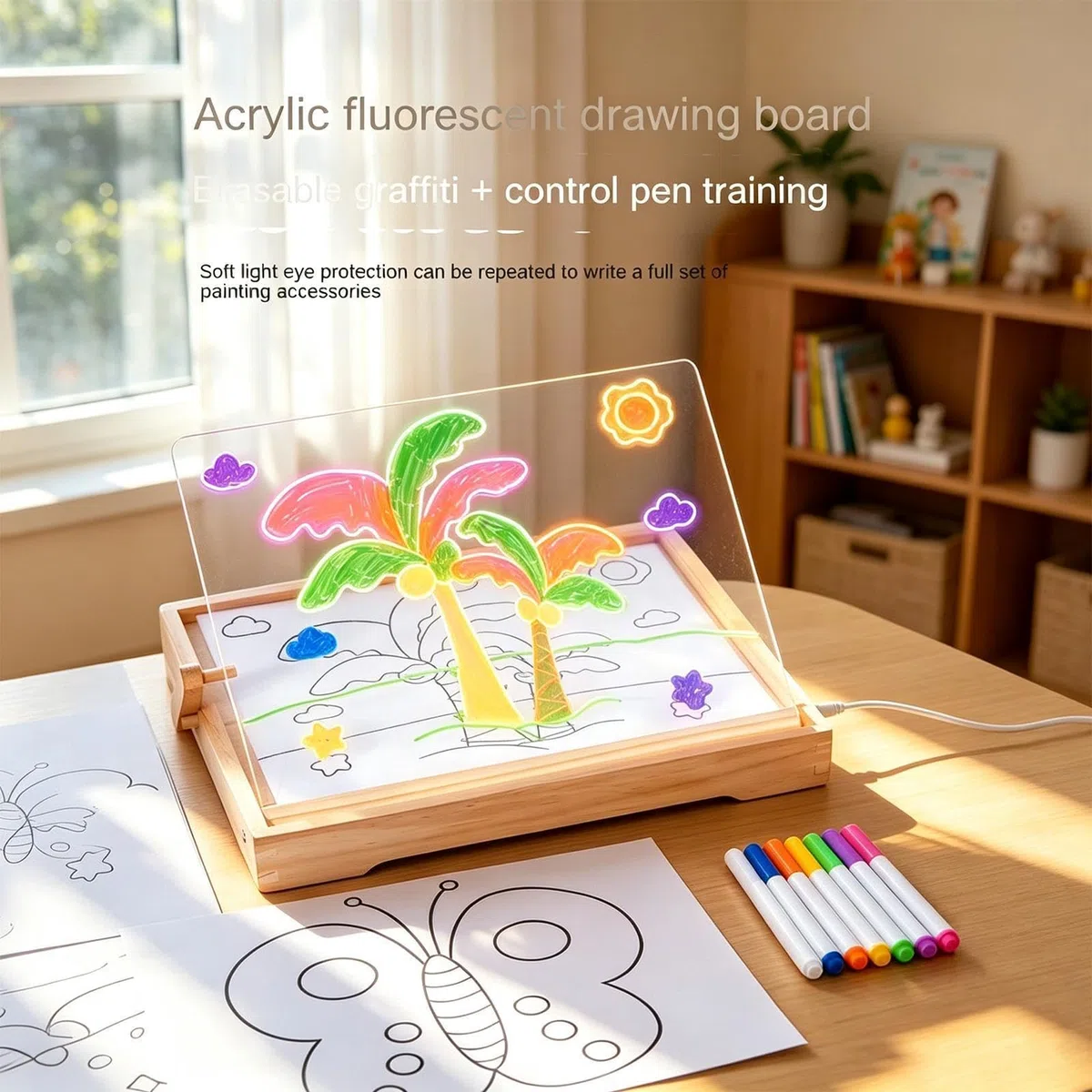 Tableau à Dessin Lumineux pour tablette de dessin et écriture rechargeable