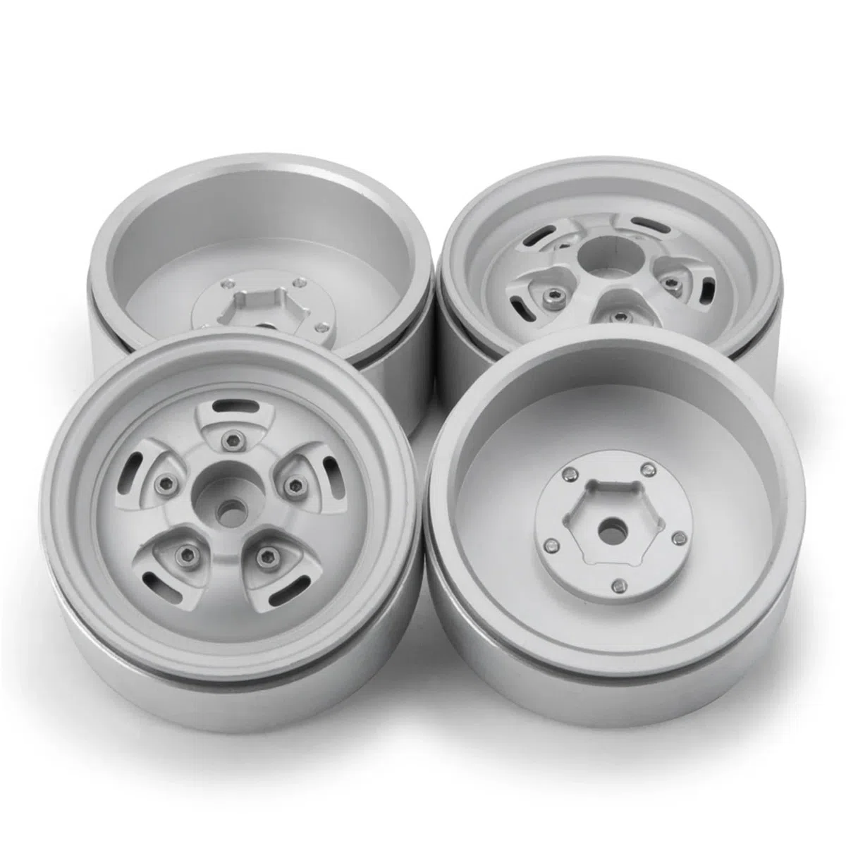 Accessoires RC pour Axial pour SCX10 90046 CC01 D90 pour TRX4 F350 pour TRX6 1/10 4 Pièces 1.9 Pouces Jantes À Billes Jantes De Voiture sur Chenilles RC Moyeux