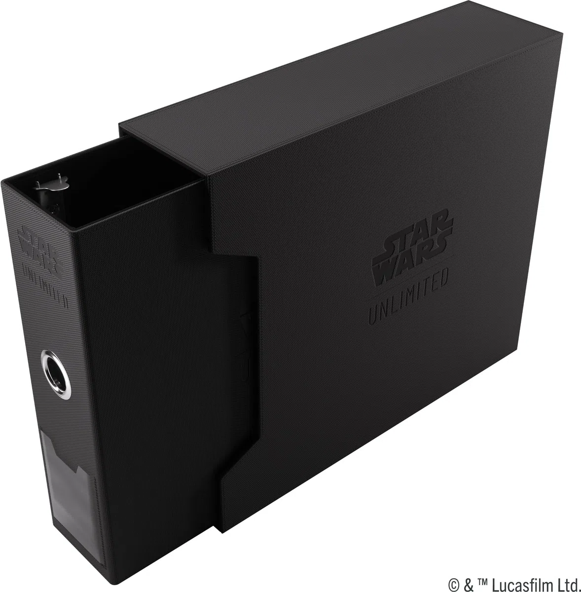 Gamegenic - Star Wars : Unlimited Premium Cardport XL - 24 Broches Slipcase Ring Binder, Officially Licensed Storage for Masterset Collection, Hexafyber Surface & Stackable Design