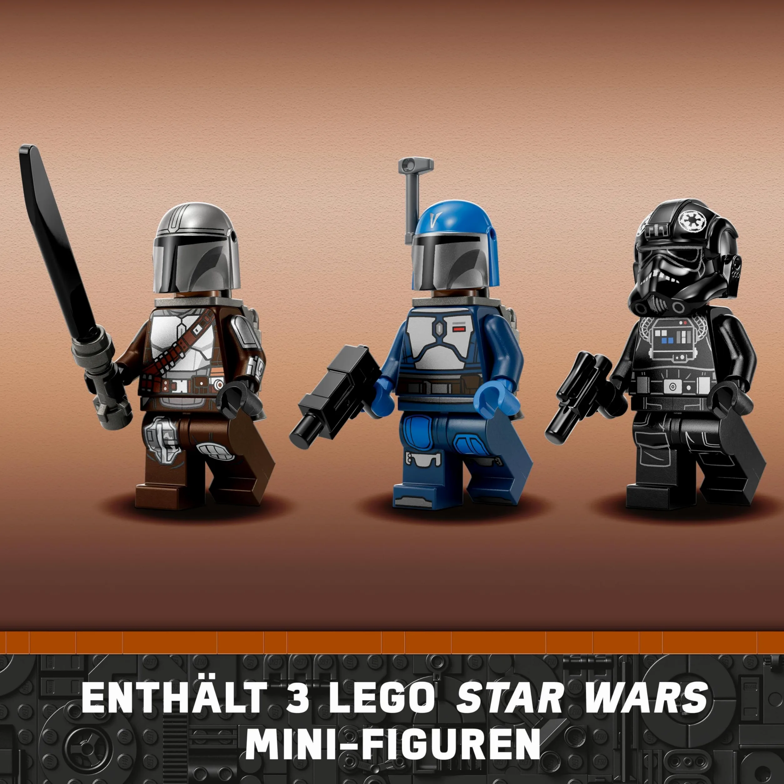 LEGO Star Wars Le Chasseur Fang Mandalorien Contre Le TIE Interceptor - Jeu de Construction de Vaisseaux Spatiaux pour Enfants avec 3 Minifigurines, Figurine Droïde et Sabre Noir - Idée Cadeau 75348