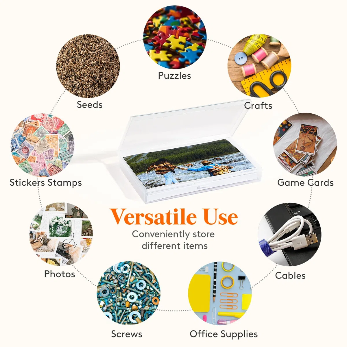 Lifewit Boite Rangement Photos, Petite Boite de Rangement Plastique avec Poignée, Boite Transparente, Boite Rangement Perles, Rangement Carte, Storage Box, 10 x 15 cm 4R, 10 Pièces