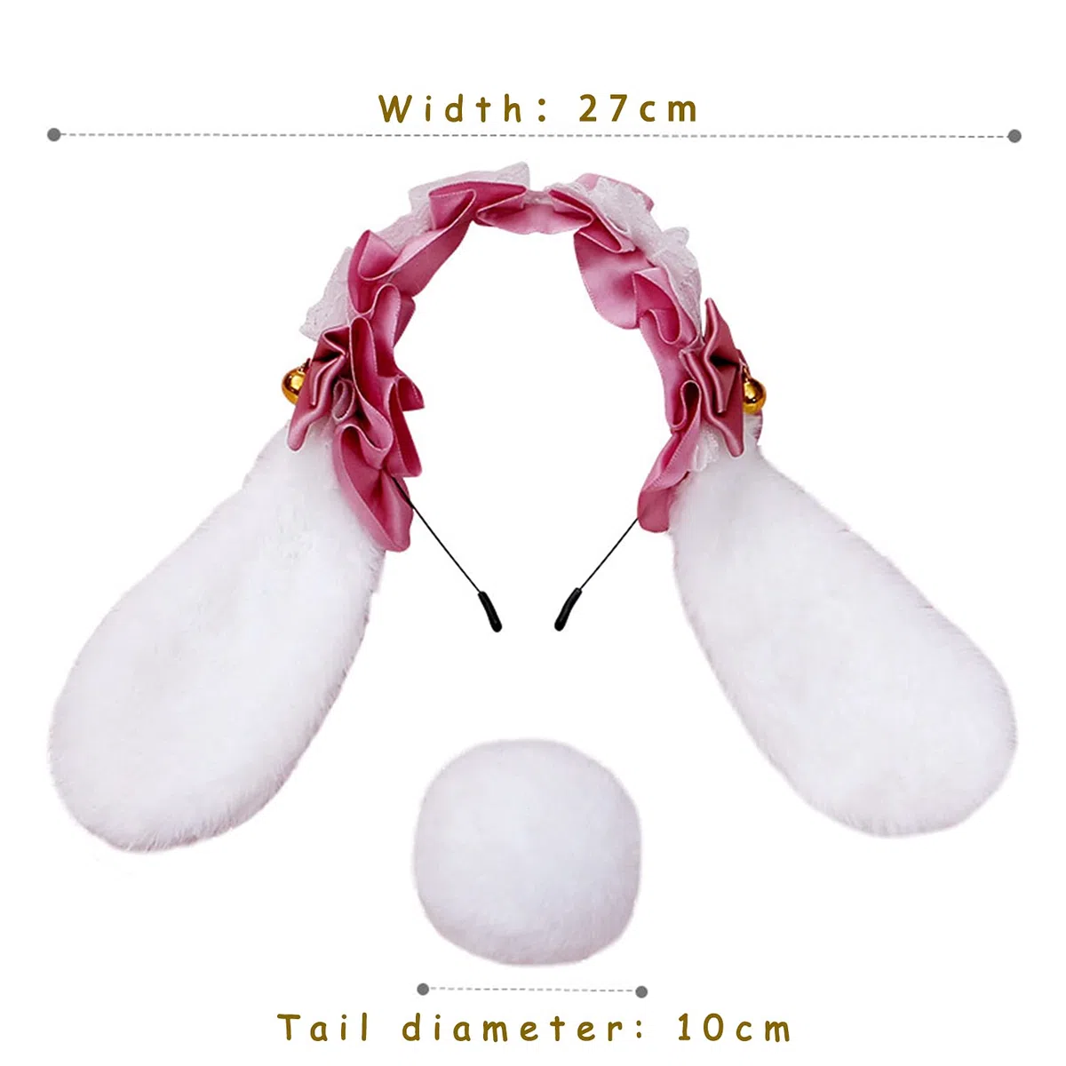 Faylay Serre-tête en peluche avec oreilles de lapin pour femme
