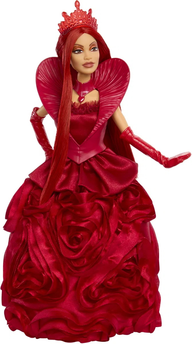 Mattel Disney Descendants : The Rise of Red Poupée Reine de Cœur avec robe royale et accessoires inspirés du film, inclut un socle pour poupée, HWV09