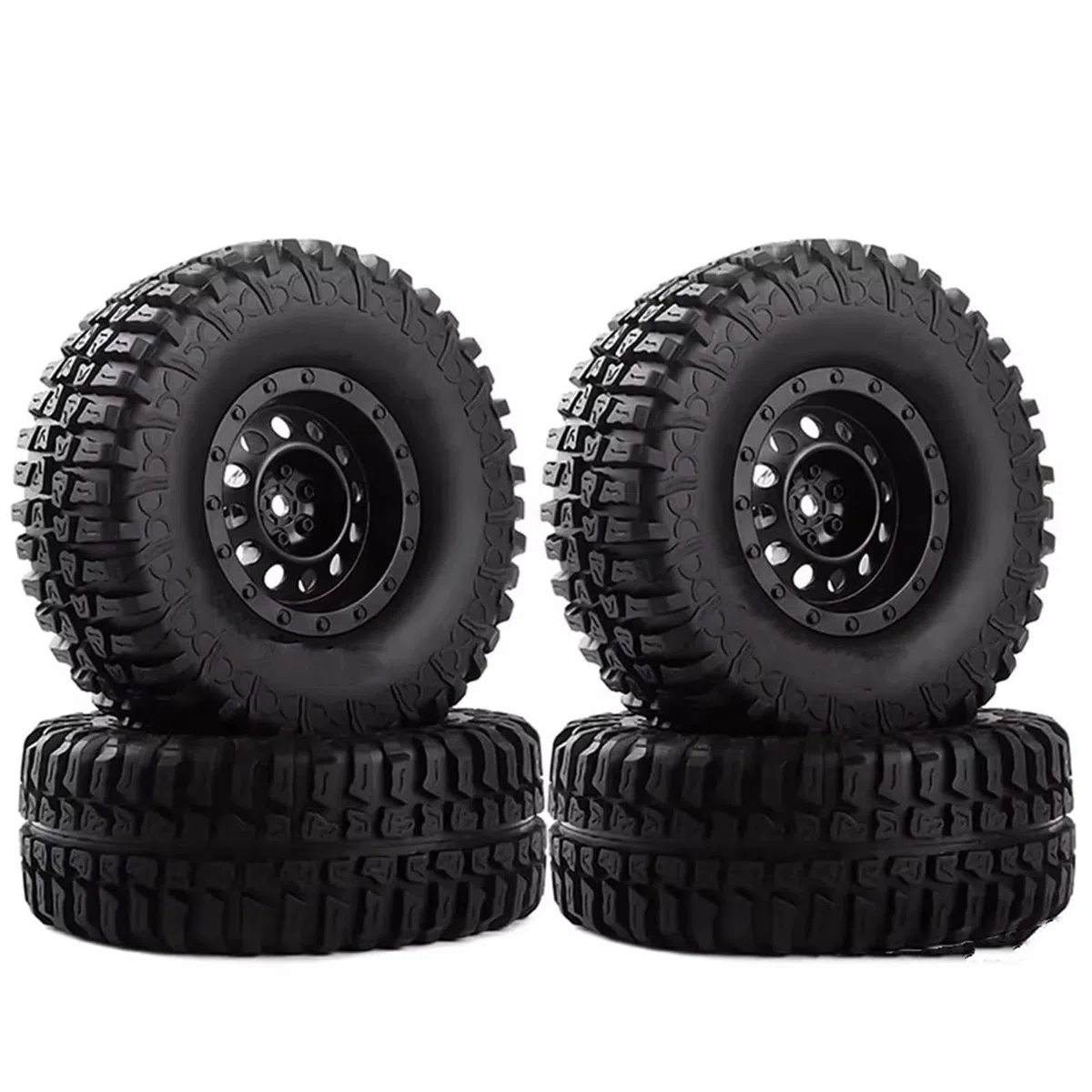 Rc Tire Jante pour Axial pour SCX10 90046 pour Tamiya pour CC01 pour D90 110 4 Pièces en Plastique 1.9 "Jeu De Pneus De Jante De Roue pour Voiture sur Chenilles 1/10 RC
