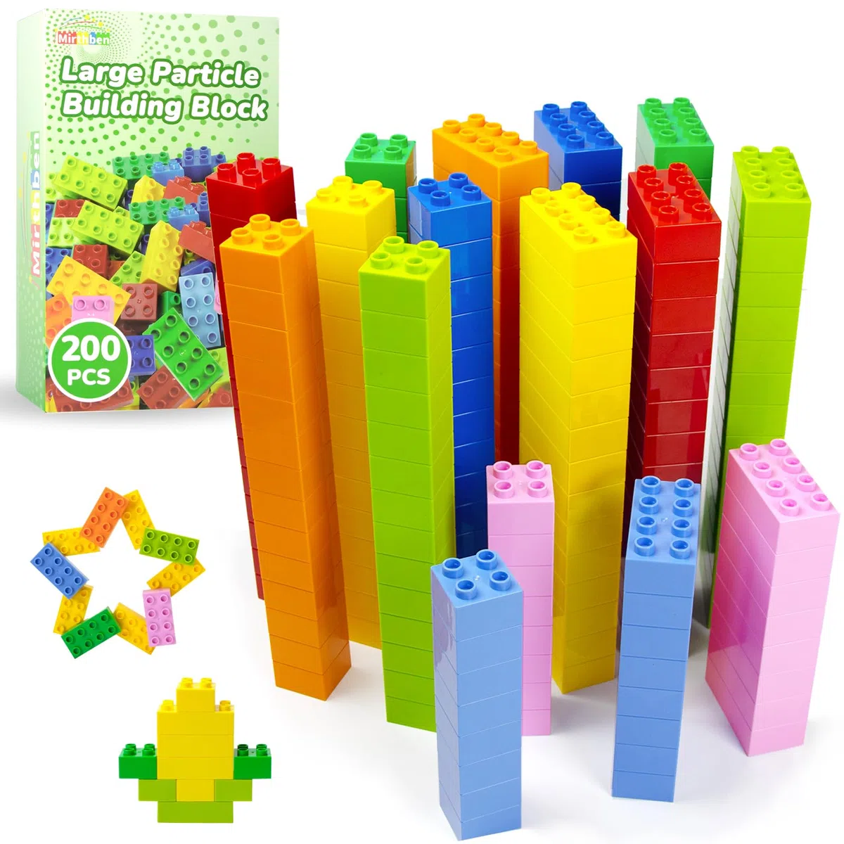 200 Grands Blocs compatibles Duplo - 8 Couleurs