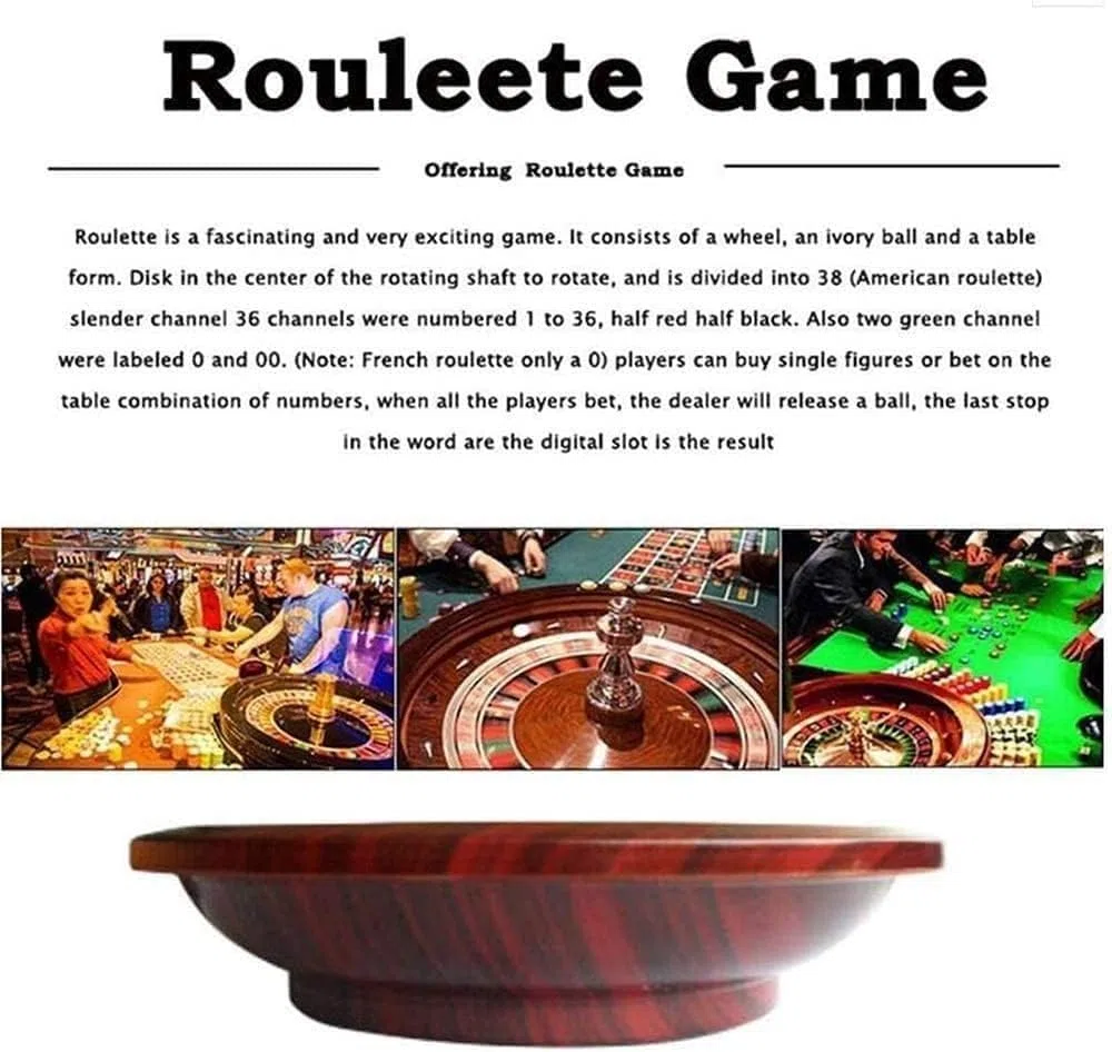 Set de Roulette de Casino de Luxe en Bois de 12 Pouces, Set de Roulette Professionnel, Accessoires de Bureau, avec 2 Boules, Indispensable pour Les soirées de Jeu