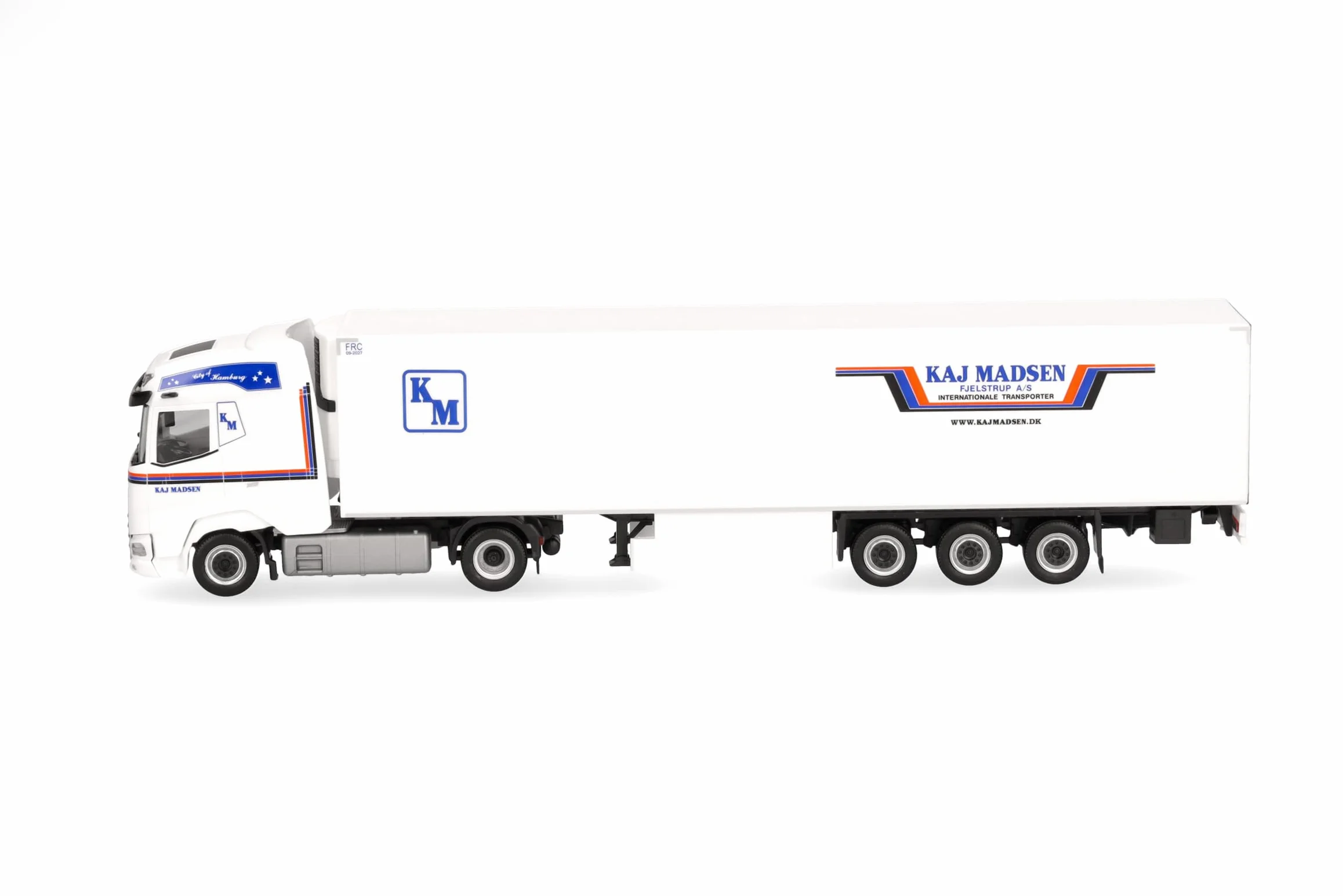 herpa modèle de Camion DAF XG Camion réfrigéré Kaj Madsen (Danemark/Kolding), Miniature à l'échelle 1:87, pièce de Collection, fabriqué en Allemagne, Plastique