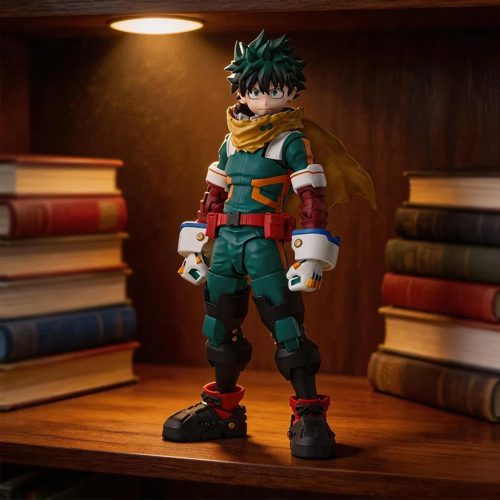 Zhongkaihua Midoriya Izuku Figurine d'action avec plaques de visage interchangeables, figurine MHA Izuku 15 cm en PVC, statue mobile articulée et collectionnable en PVC