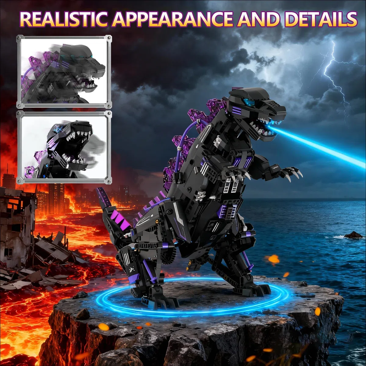 Kit De Construction Robot Dinosaure Avec Télécommandé, Kit De Blocs Jouet Robot Dinosaure Transformable 5-En-1 STEM Programmable Et APP, Pour Enfants 8 Ans+, Modèles Tricératops Et Ptérosaure