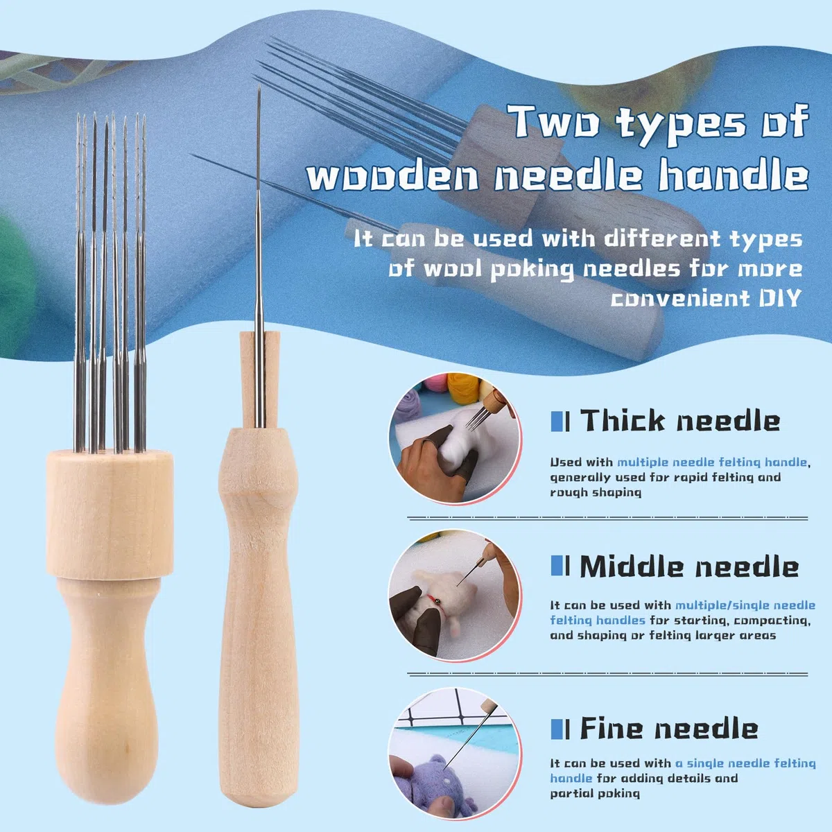 SOCNITC Kit de feutrage à l'aiguille de 70 couleurs pour débutants, aiguilles de feutrage en laine avec outils de feutrage à l'aiguille pour loisirs créatifs, décoration artisanale