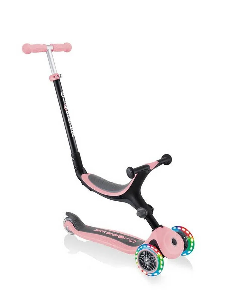 GLOBBER GO-UP Foldable Lights Tricycle 3 en 1, 120/80 mm, ABEC 5, 3 Roues, Hauteur réglable, Roues LED