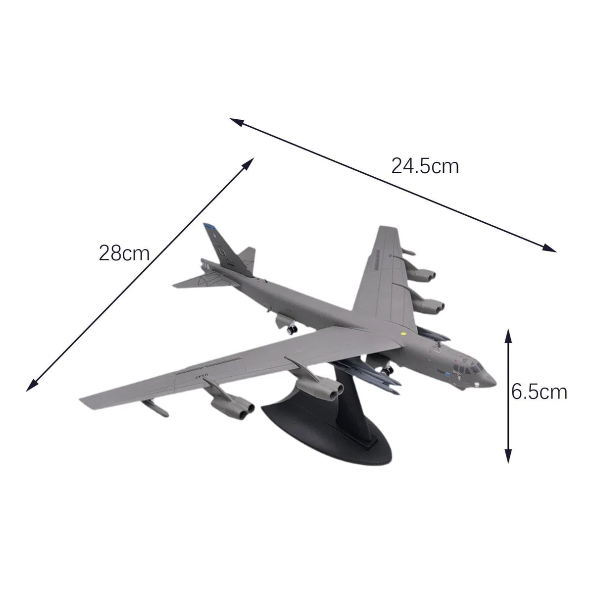 Maquette d'avion de Chasse B52 à L'échelle 1:200, Objet de Collection, Souvenir avec Socle. Modèle Réduit en Métal Moulé sous Pression, Idéal
