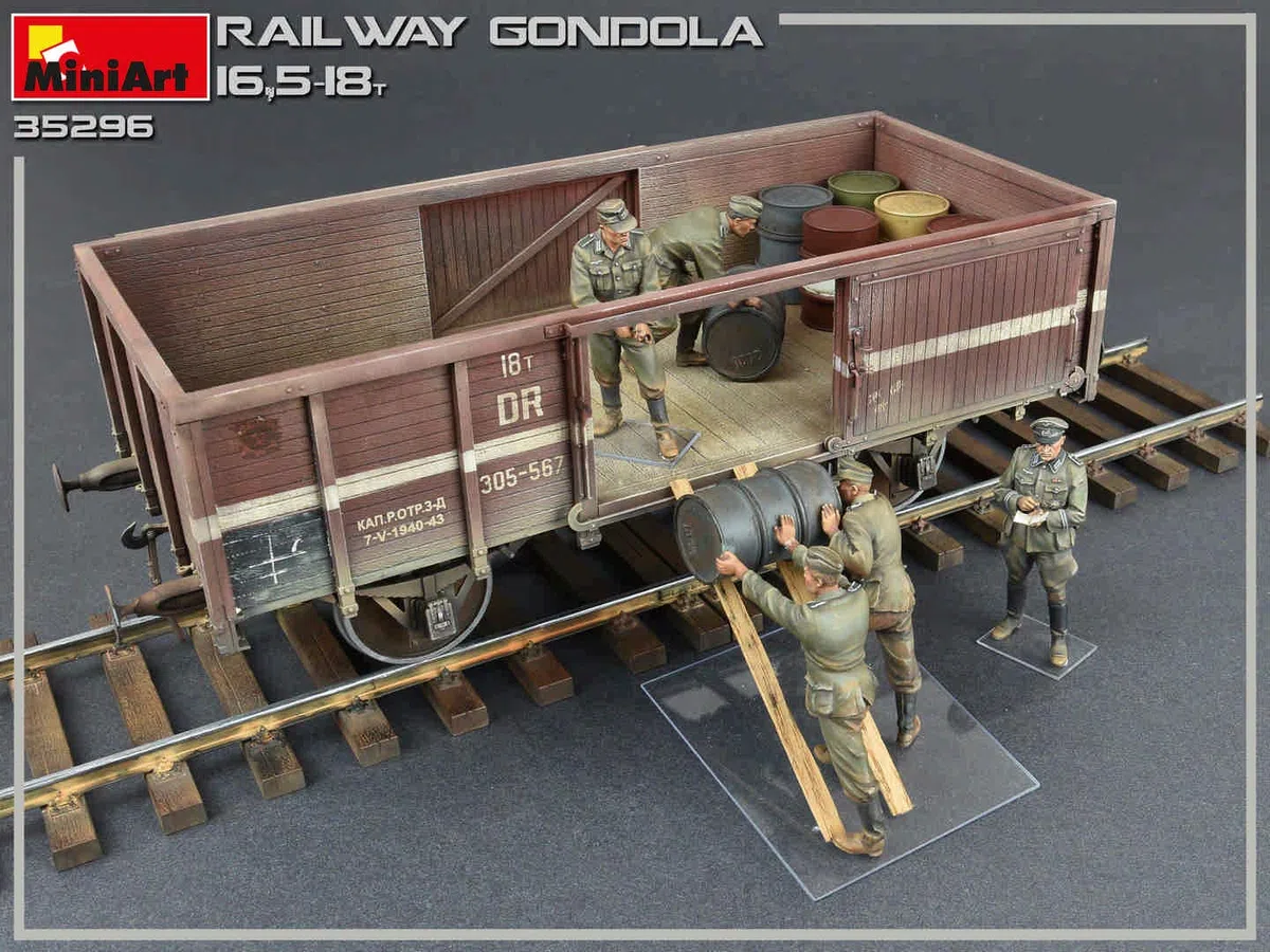 Mini Art 35296 1:35 Wagon de Chemin de Fer 16,5-18 to (5) – Réplique fidèle à l'original, modélisme, kit de Construction en Plastique, Bricolage, Loisirs, Collage, kit de modélisme, Assemblage, Non