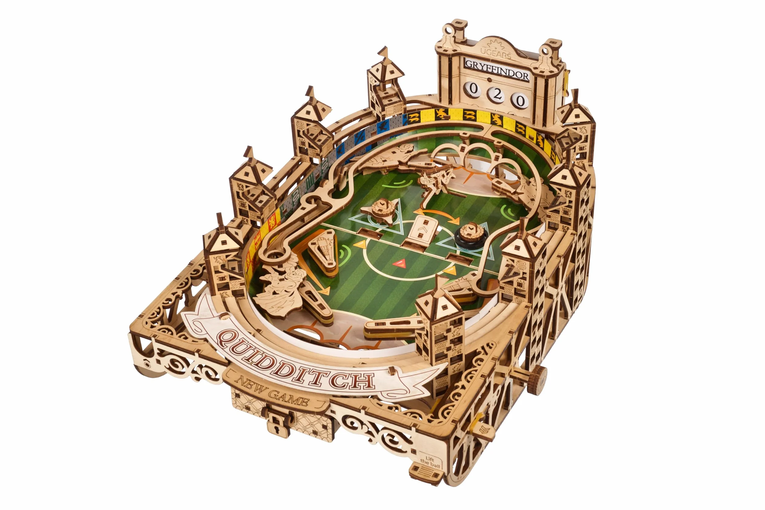 Ugears Machine Flipper Quidditch 3D Puzzle - Harry Potter Puzzles 3D en Bois pour Adultes - Kit DIY avec Flippers Fonctionnels - Kits de Modèles Mécaniques en Bois Fête des Pères - 402 Pièces