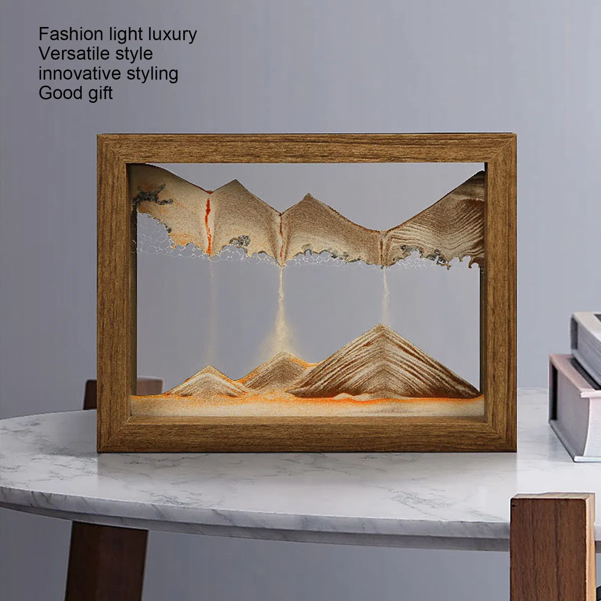 Firlar Tableau de Sable Mouvant en Mouvement - Image D'art 3D Dynamique - Décoration D'ornement de Peinture pour Bureau, Salon, Meuble TV