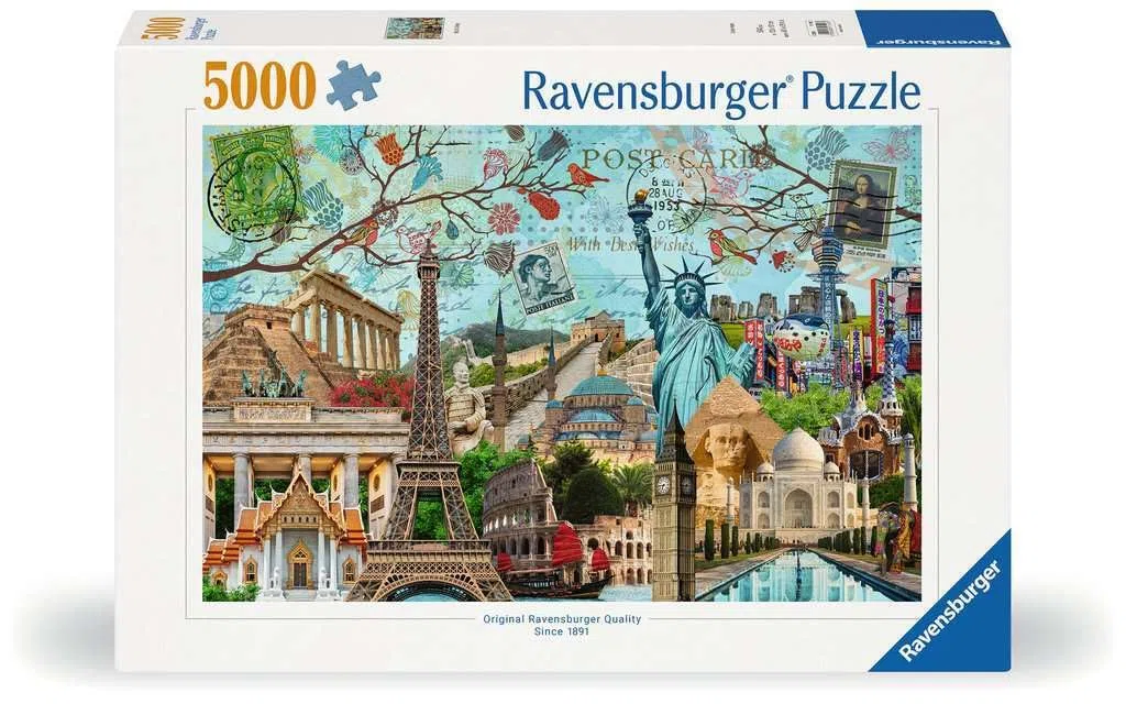 Ravensburger - Puzzle Adulte - Puzzle 5000 pièces - Carte Postale des Monuments - Adultes et Enfants à partir de 14 Ans - Puzzle de qualité supérieure - Villes et Monuments - 17118