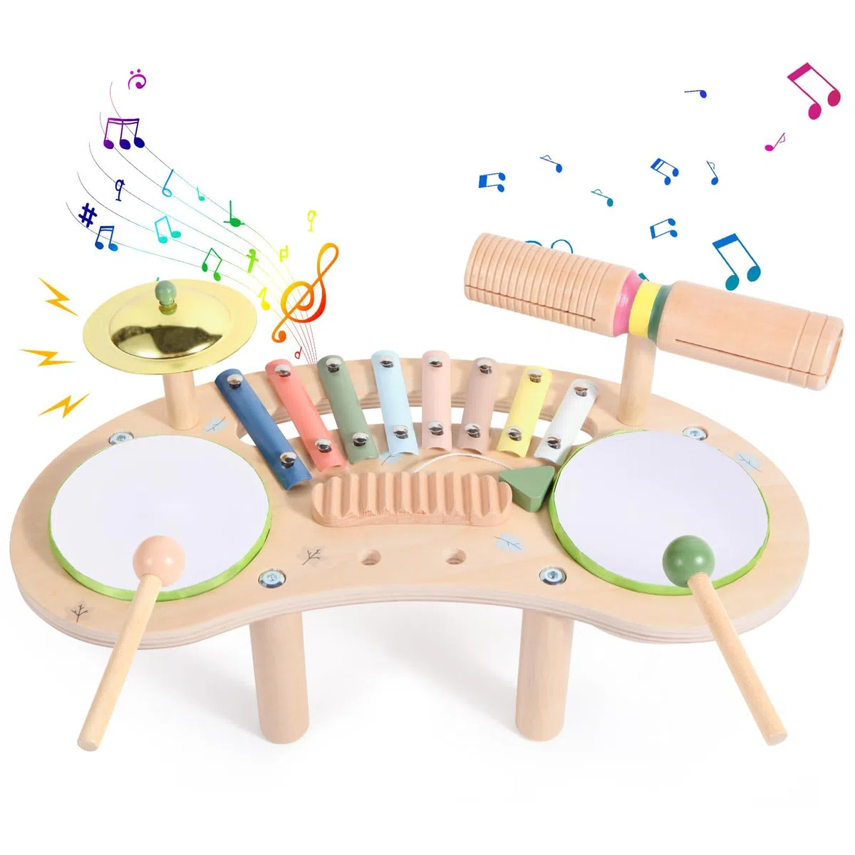 Batterie Enfant 7-en-1 Xylophone Enfant bois