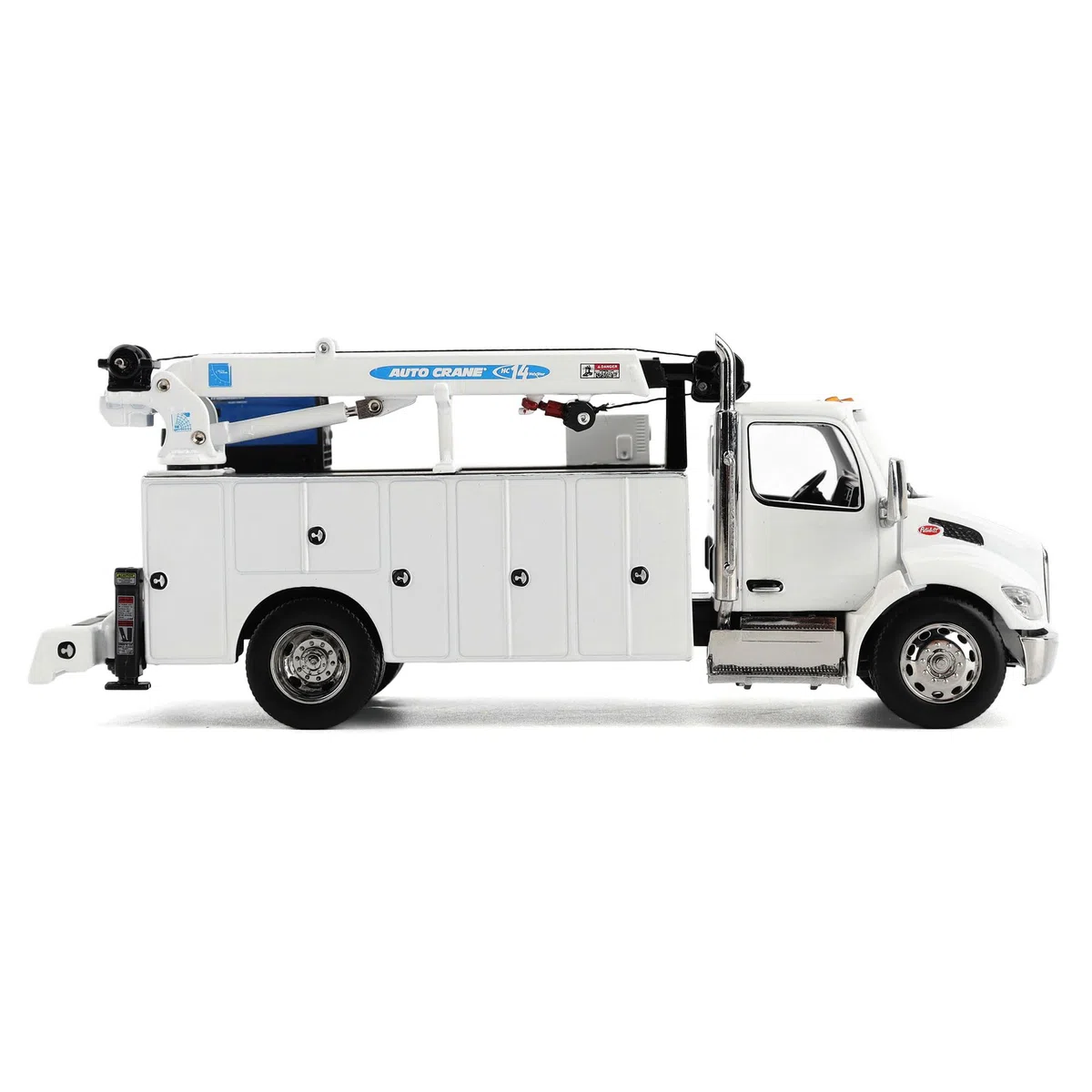 Peterbilt Modèle 536 Auto-Crane Titan85-Body HC14 Camion de travail avec Miller EnPak (blanc) – Série Transport | Modèle de collection moulé sous pression à l'échelle 1:50 71214