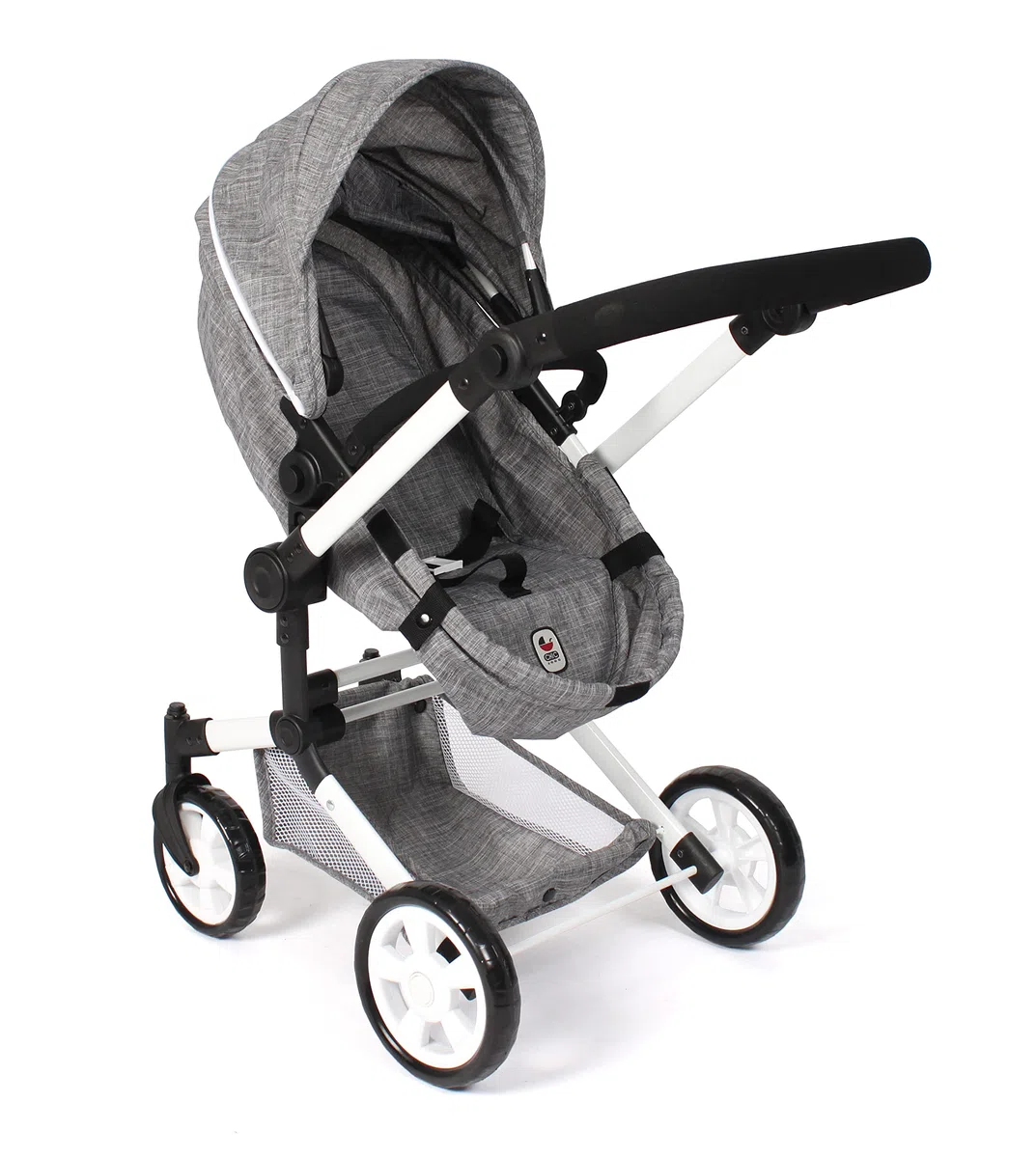 Bayer Chic 2000 Poussette poupée 3 en 1 Linus Pliable réglable | Set 3 en 1 avec nacelle transformable et siège auto, poignée réglable de 47 à 78 cm.