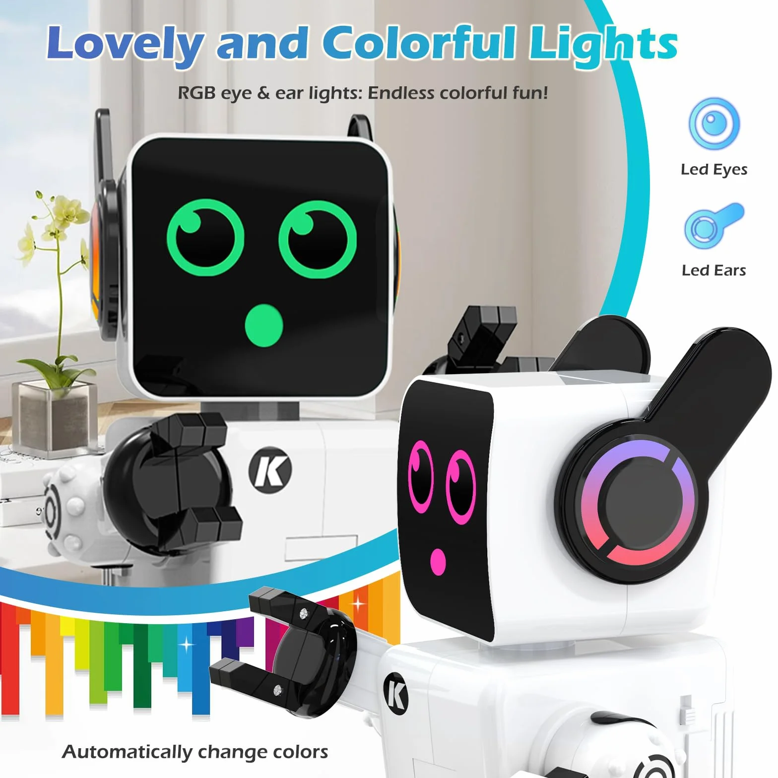 anysun Jouet Robot pour Enfants, Robots RC Intelligents avec Tactile, Application et Télécommande, Jouet Robot Programmable, Marche, Danse, Chant, Conversation, pour Garçons Filles