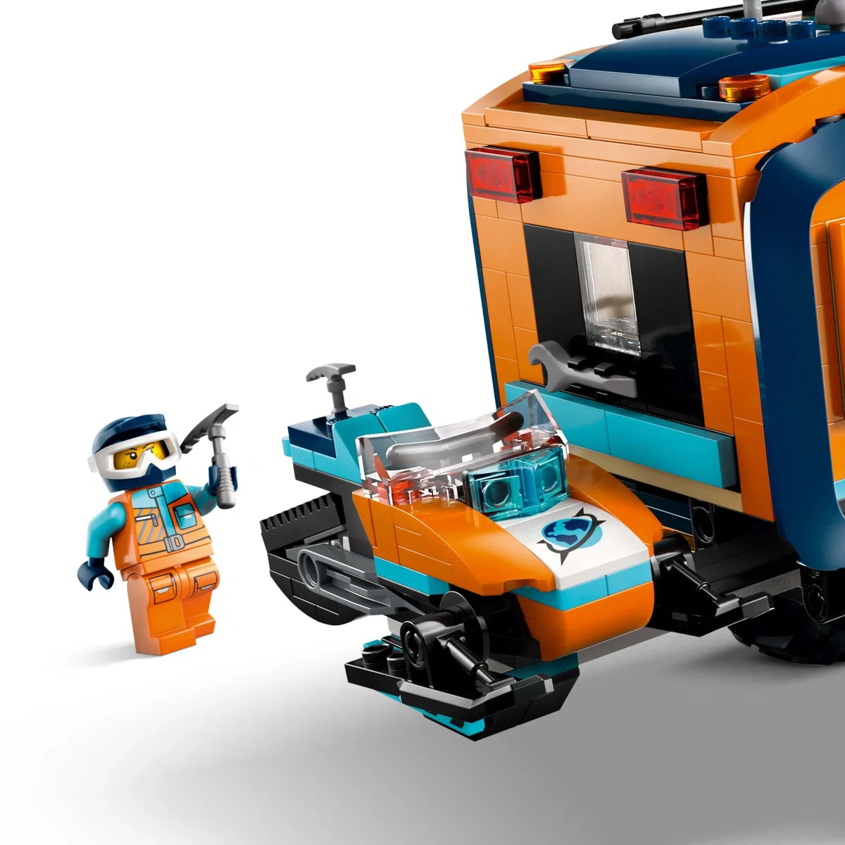 LEGO City Le Camion Scientifique des Explorateurs en Arctique - Jouet Véhicule d'Exploration avec Direction & Suspension - Motoneige, 5 Minifigurines & 3 Figurines de Loups - Cadeau Garçon 8 ans 60471