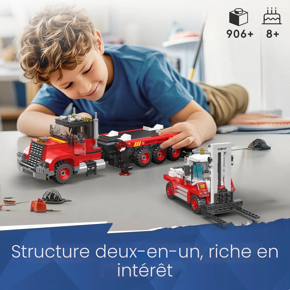 Mould King 24079 Chariot élévateur télécommandé technique 906 pièces Modèle de blocs de construction pour garçons et filles à partir de 8 ans (version statique)