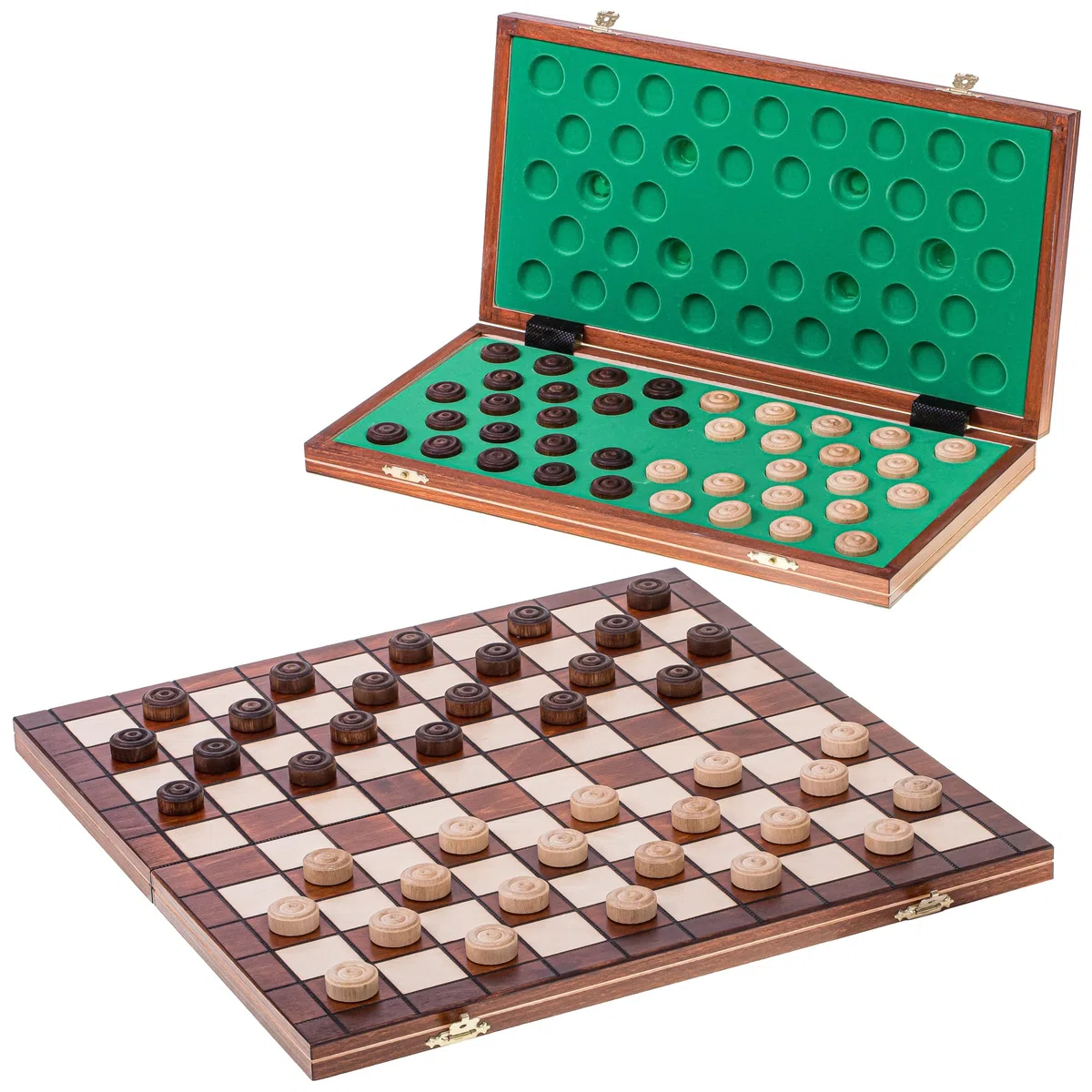 Square - Jeux Dames en Bois - Damier 100 Cases - 40 x 40cm