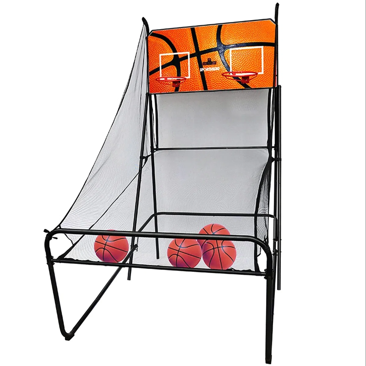 Jeu d'arcade de basket-ball – Double cerceau avec 8 modes de jeu, comprend 4 balles, parfait pour le divertissement intérieur à la maison