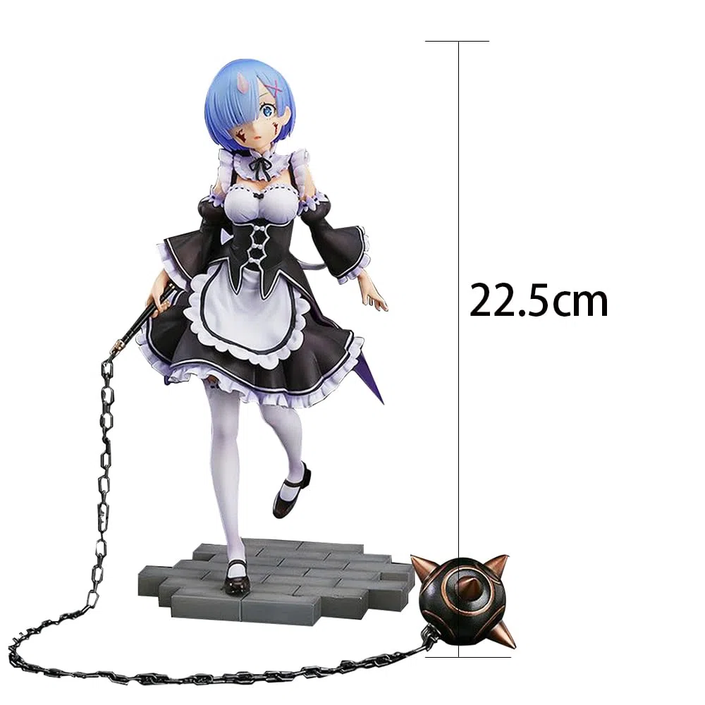 Figurine Rem de 22,5 cm - Peut changer de visage - Fait à la main - Décoration de bureau - Ornements de collection