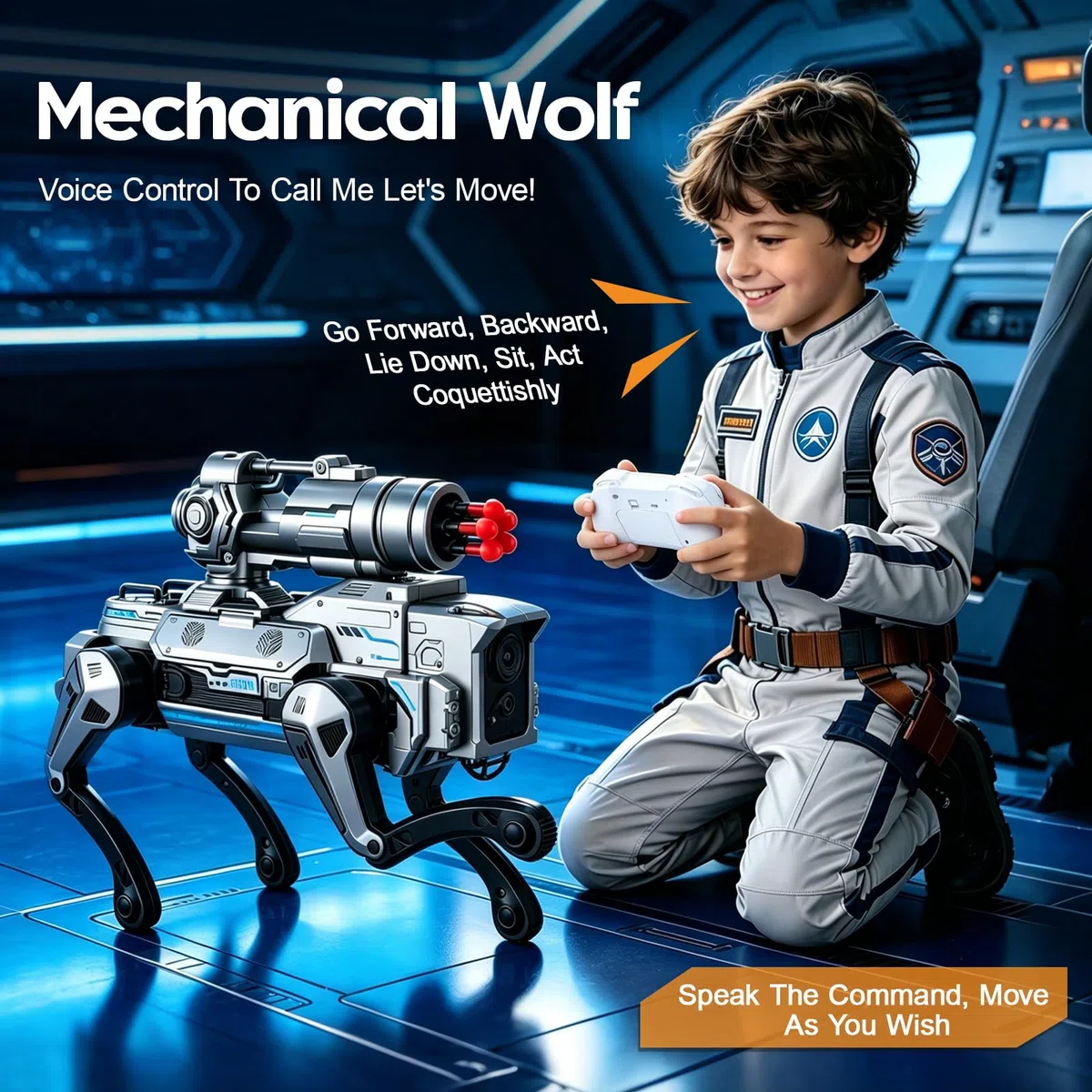 Chien Robot Télécommandé pour Enfants de 3 à 12 Ans, Chien Robot Intelligent avec Lanceur de Munitions Souples, Programmable, Danse, Musique, Interactif, Jouet Garçon Fille