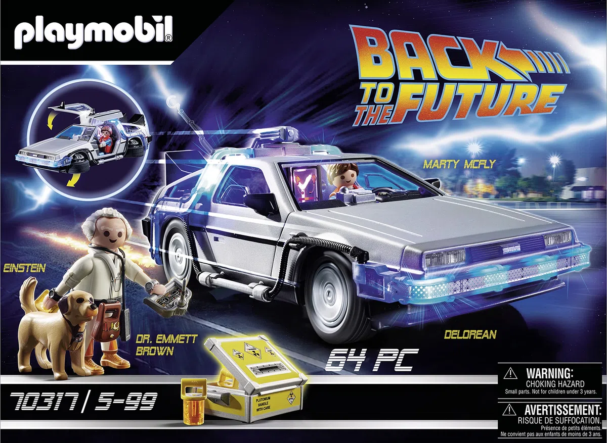 Playmobil 70317 Back to The Future Delorean - avec Les Personnages : Marty McFly et Doc Brown de la trilogie du Film culte des années 80 - Voiture de Collection pour Les Fans - Dès 5 Ans