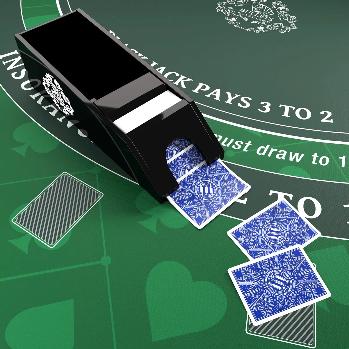 Bullets Playing Cards, Blackjack Dealer Shoe Traîneau de Cartes Deluxe pour 6 Jeux de Cartes