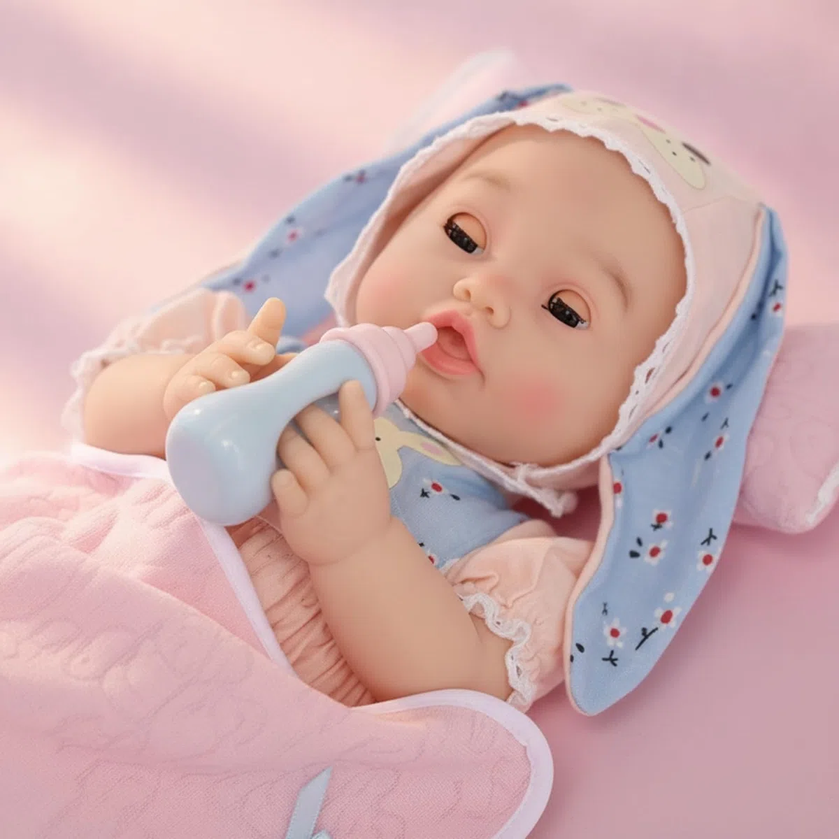 Poupée Bébé avec Tétine Interactif Bébé Jouet avec Couverture Qui Parle Poupée Interactive pour Enfants, Tout-Petits