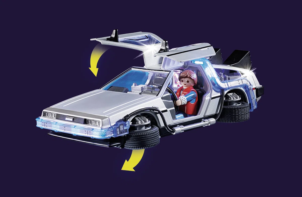Playmobil 70317 Back to The Future Delorean - avec Les Personnages : Marty McFly et Doc Brown de la trilogie du Film culte des années 80 - Voiture de Collection pour Les Fans - Dès 5 Ans