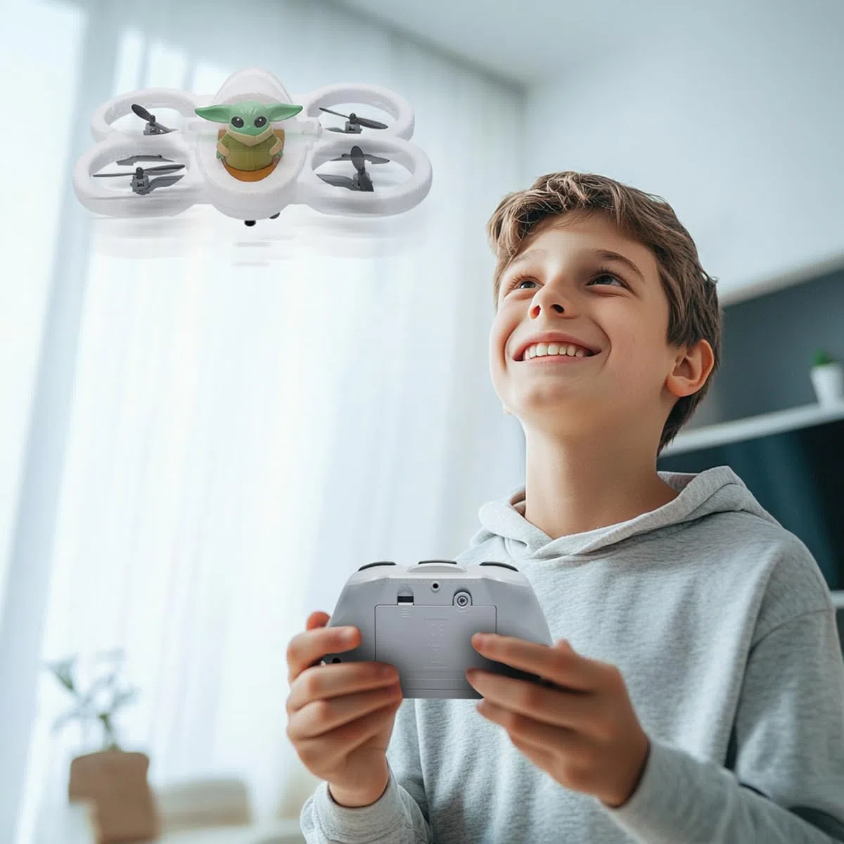 Lexibook, Grogu Hover Pod Radiocommandé, UFO1SWLXB | Véhicule radiocommandé, jouet Star Wars, Blanc/Gris